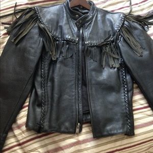 Fringed Leather Motorcycle Jacket